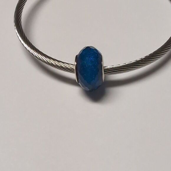 Blue Sparkly Charm for Pandora Style Bracelet - Picture 3 of 4